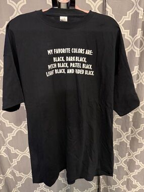 2x Gildan Black Short-Sleeve Graphic Tee with White Text